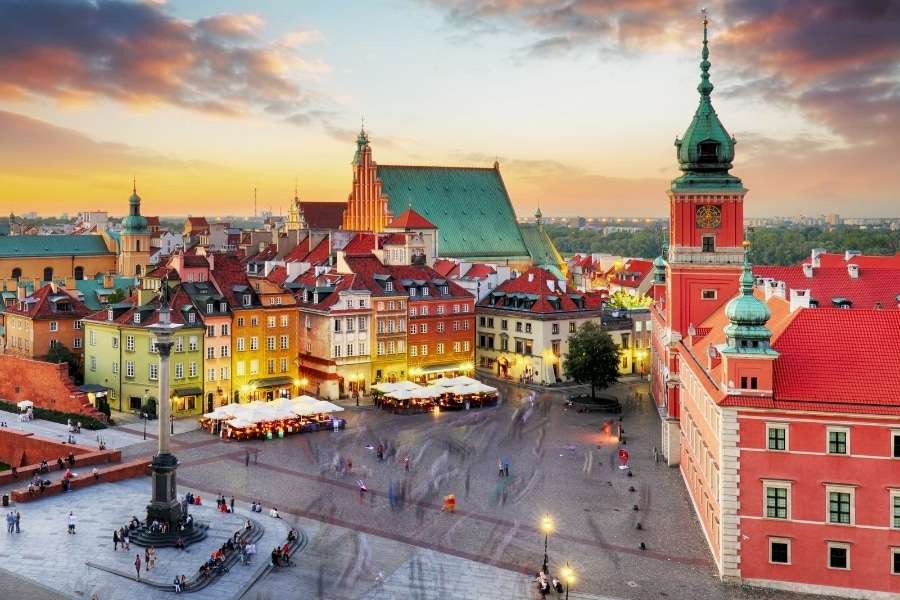 Warszawa - barock- och renässansbyggnader pussel på nätet
