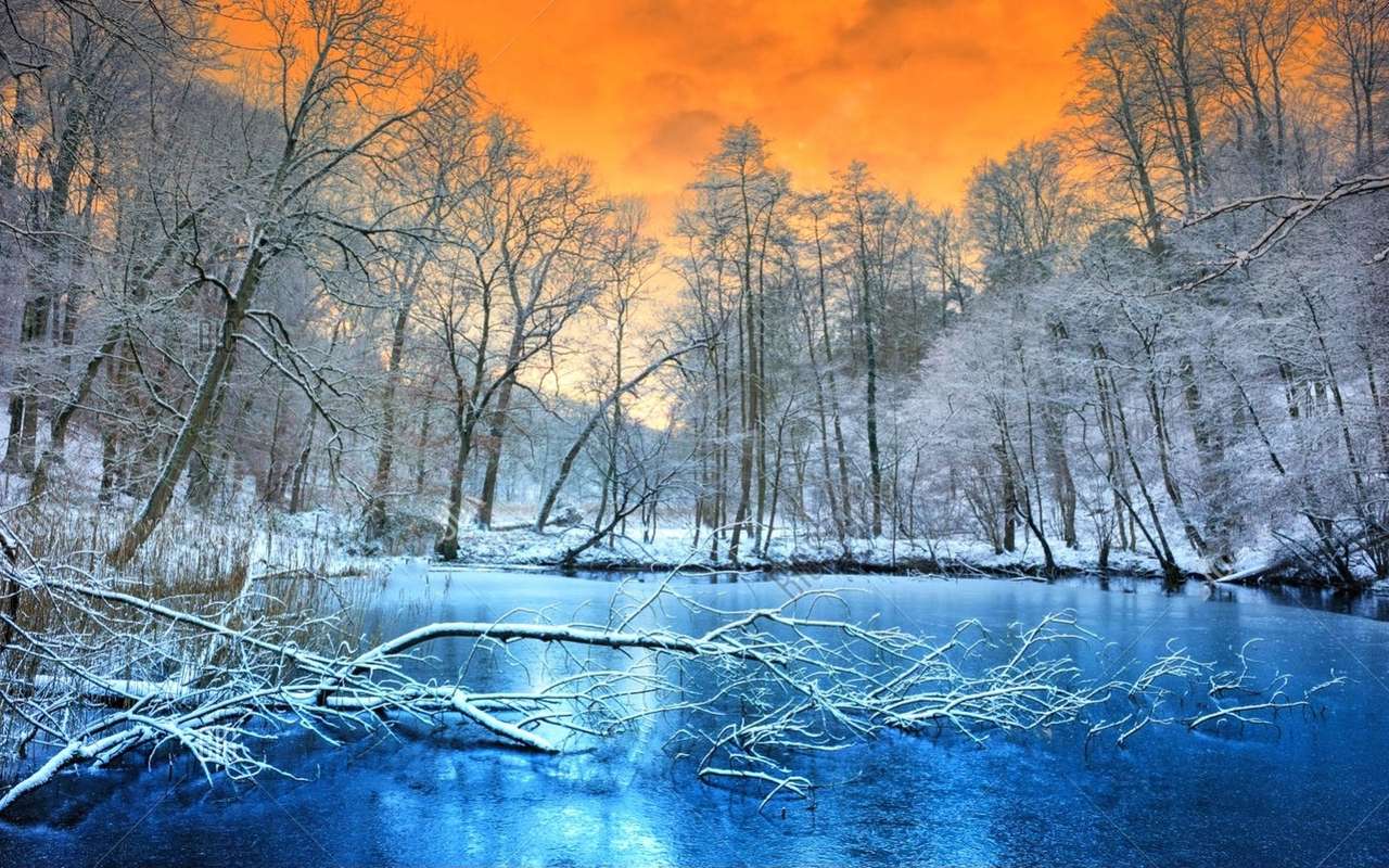 Zimní slunovrat, krásný výhled online puzzle