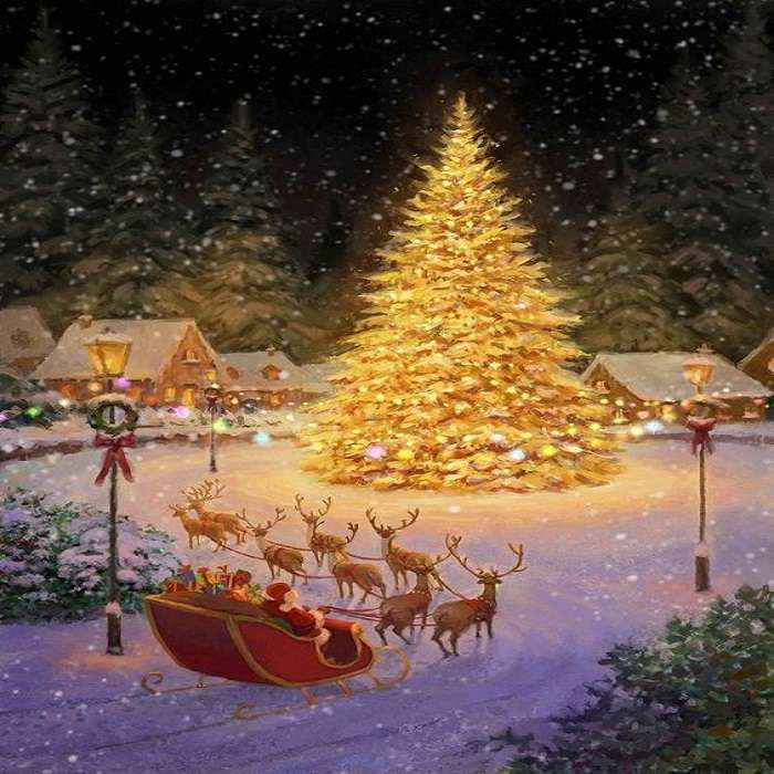 Χριστουγεννιάτικη σκηνή online παζλ