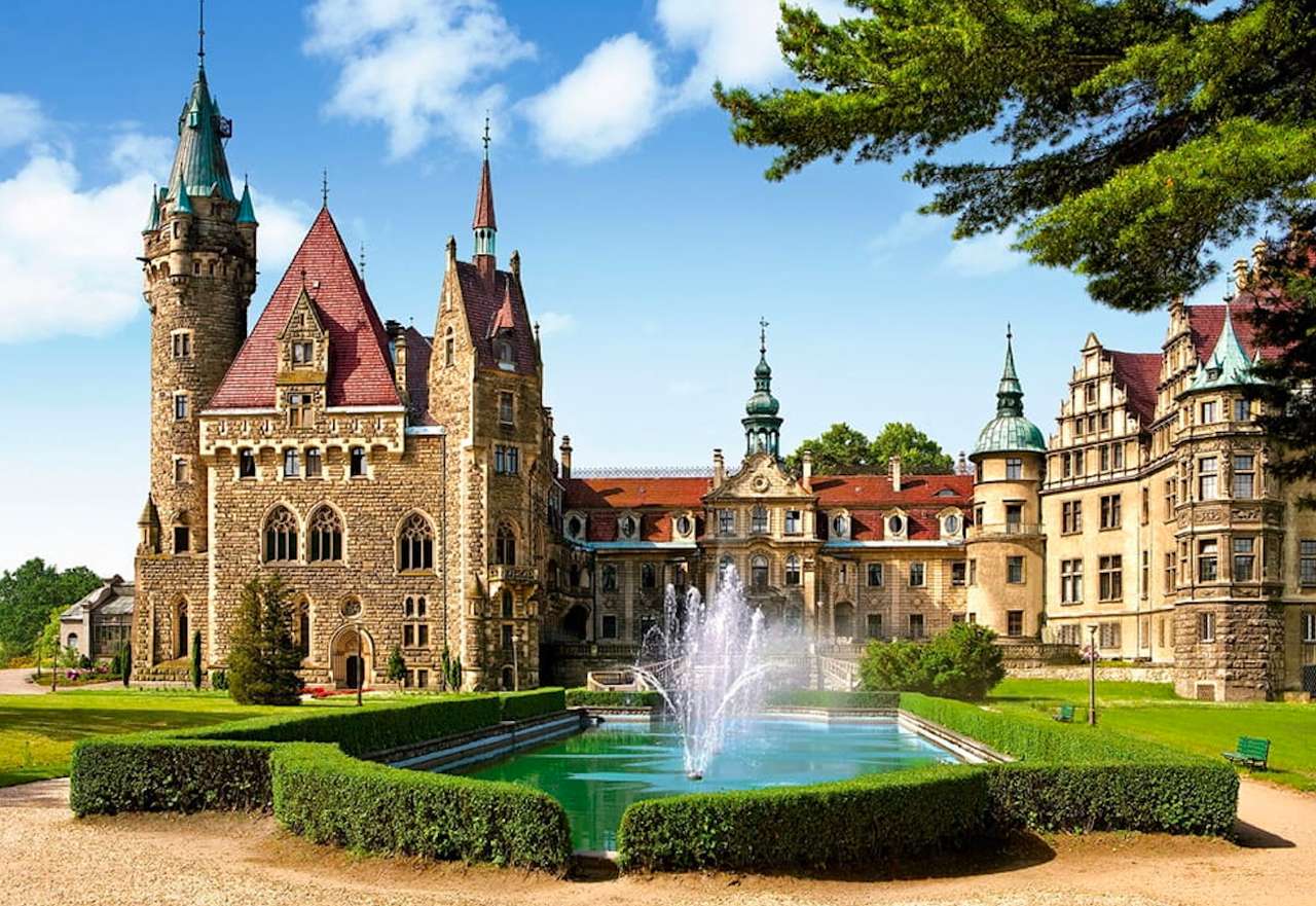 Polônia-Palácio em Moszna -Schloss Moschen puzzle online