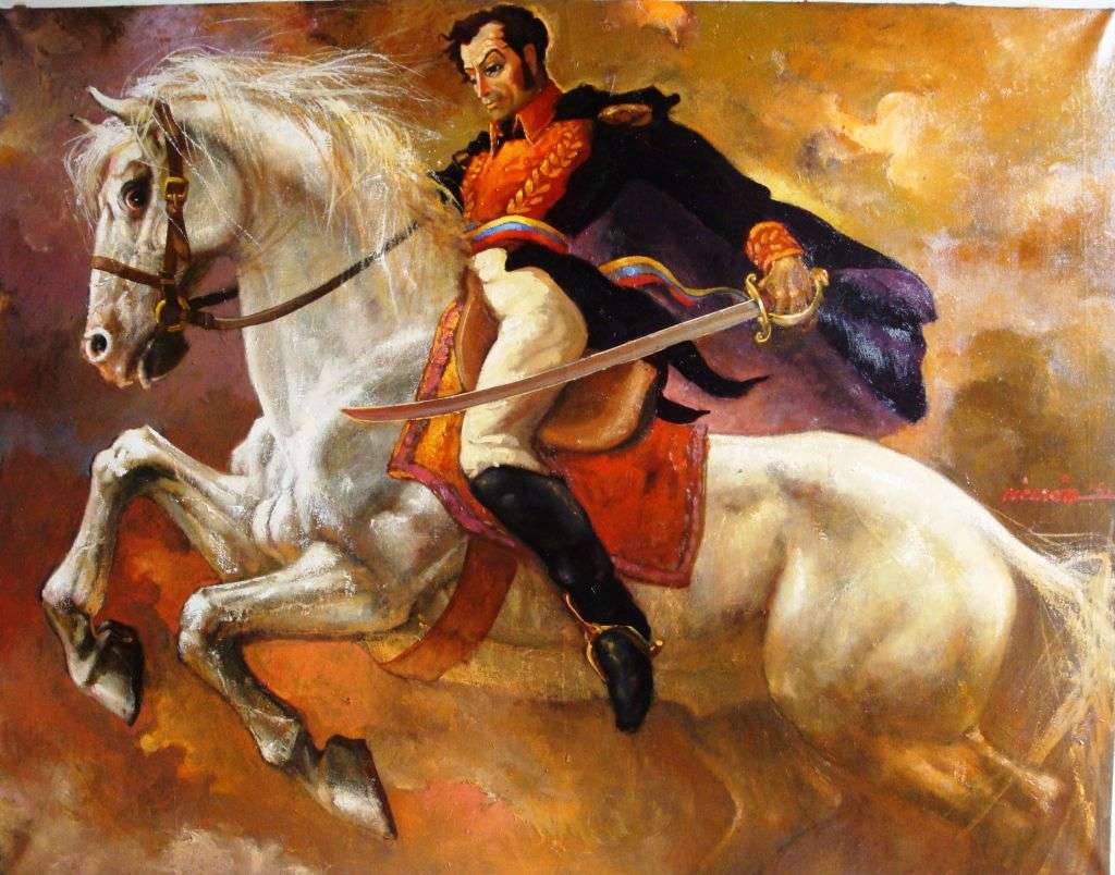 Simon Bolivar and his horse puzzle jigsaw puzzle online