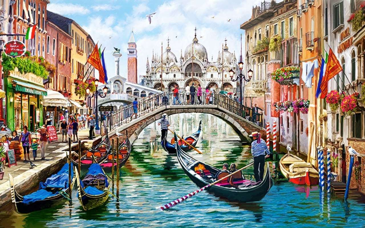Ca întotdeauna, străzile romantice din Veneția, un miracol jigsaw puzzle online