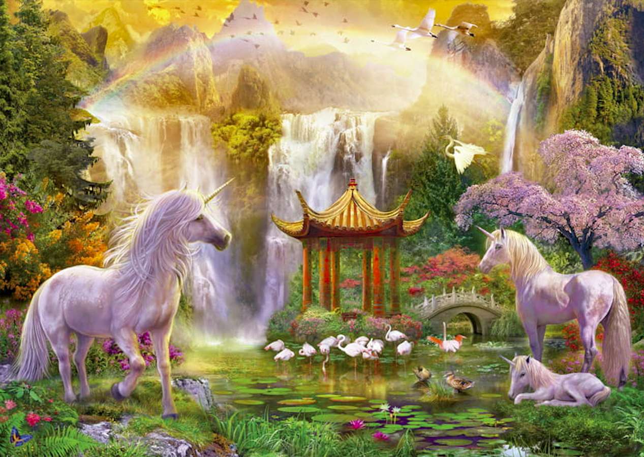 A fairy-tale land of a family of unicorns, a miracle online puzzle