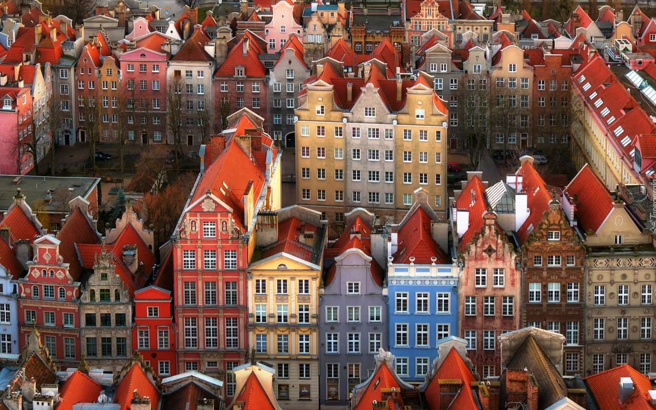 Polen-Gdańsk-Charmante kleurrijke huurkazernes :) online puzzel