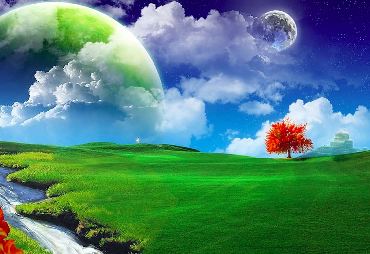 Green planet, the dream of the world jigsaw puzzle online