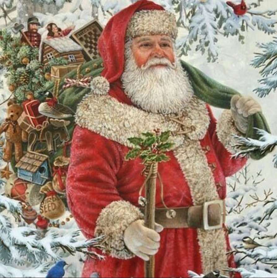 Weihnachtsmann mit Geschenken Online-Puzzle