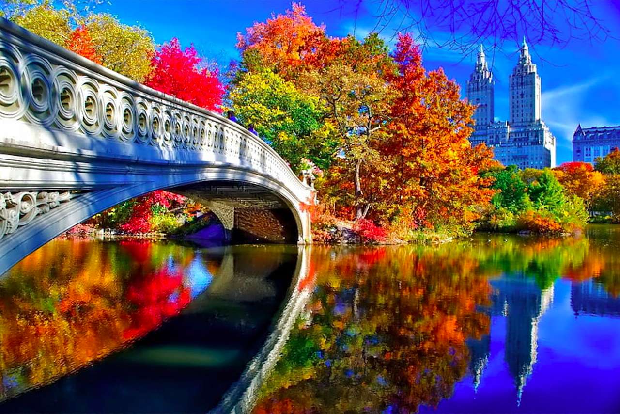 Φθινοπωρινό Central Park Νέα Υόρκη, η θέα είναι εκπληκτική online παζλ