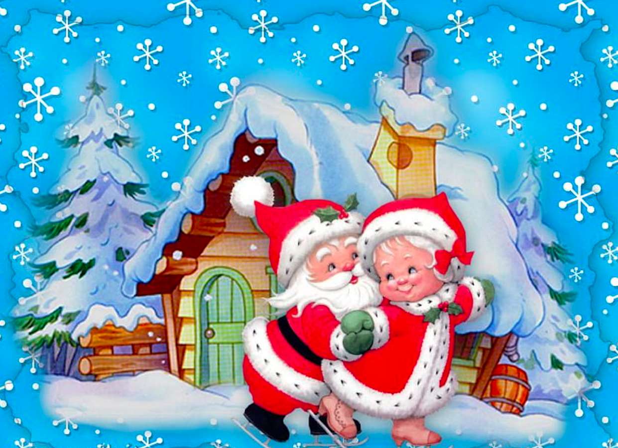 Оан Дядо Коледа и г-жа Дядо Коледа, щастлива двойка :) онлайн пъзел