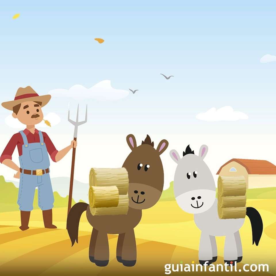 Das Pferd und der Esel Online-Puzzle