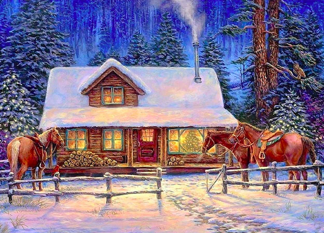 An oasis for horses in the winter time online puzzle