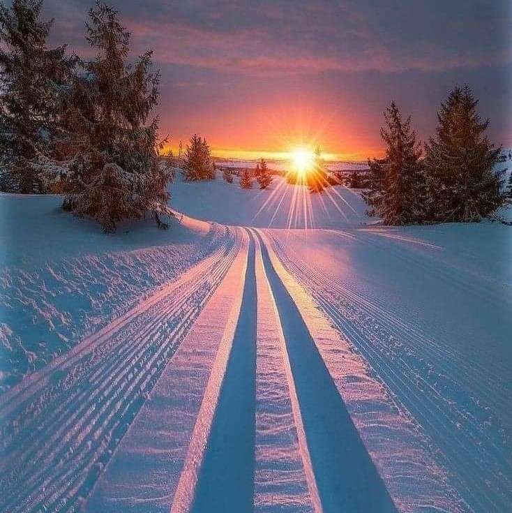 sunset in winter online puzzle