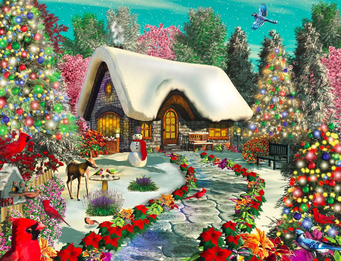 What a wonderful sight, almost fairy-tale Christmas is coming online puzzle