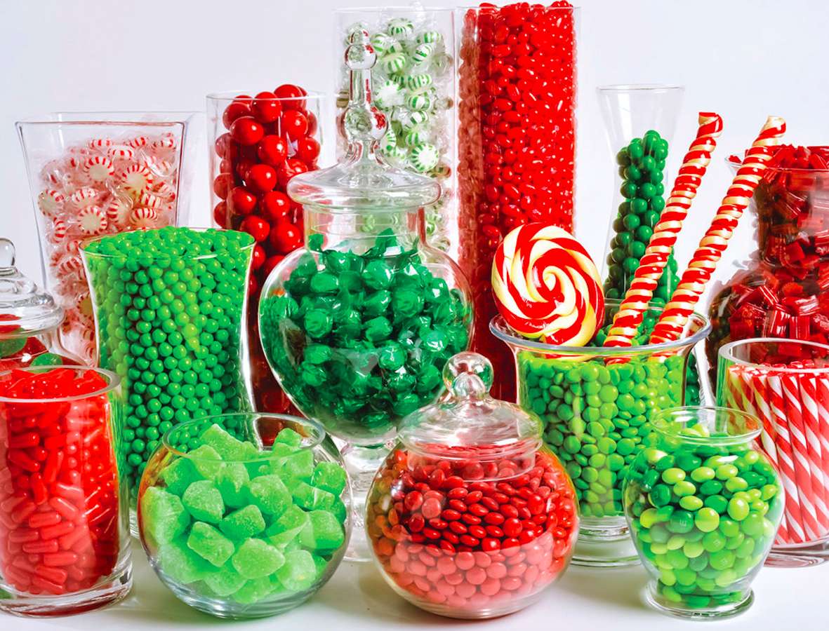 Weihnachtliches Süßigkeitenbuffet lädt ein :) Online-Puzzle
