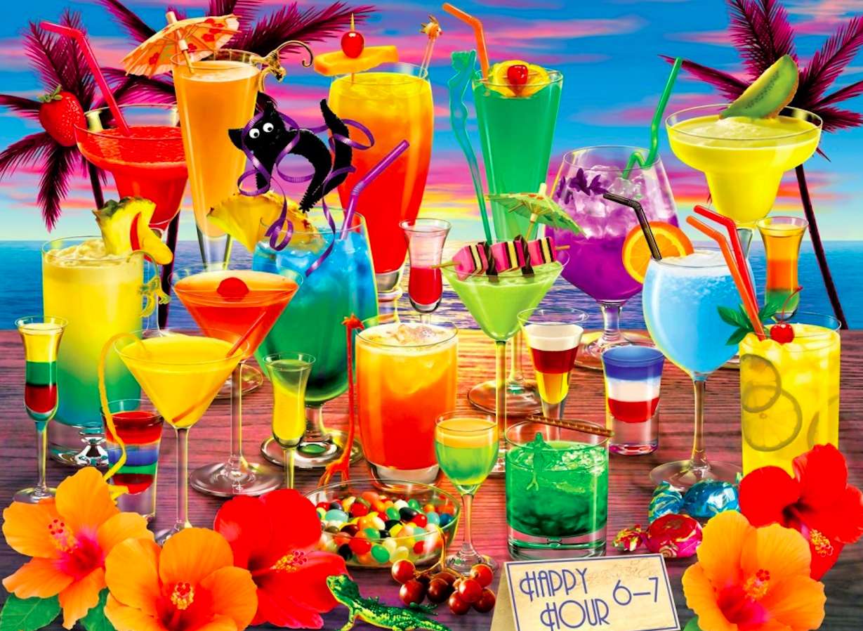 Buffet di cocktail colorati -Cocktail puzzle online