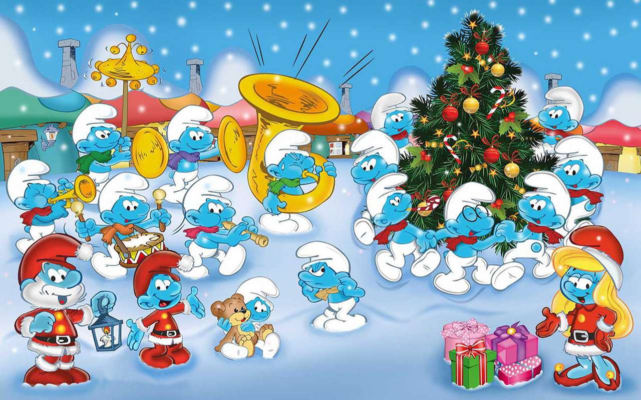 Smurf Christmas online puzzle