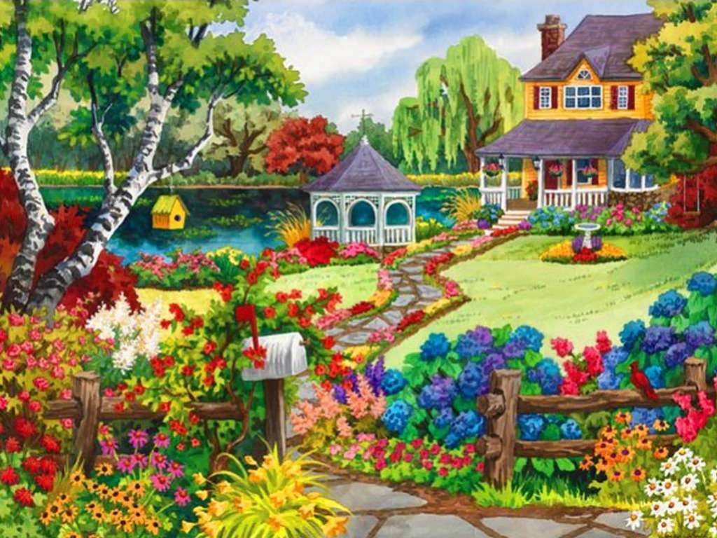 O minunată idilă rurală de vară, e frumos acolo puzzle online