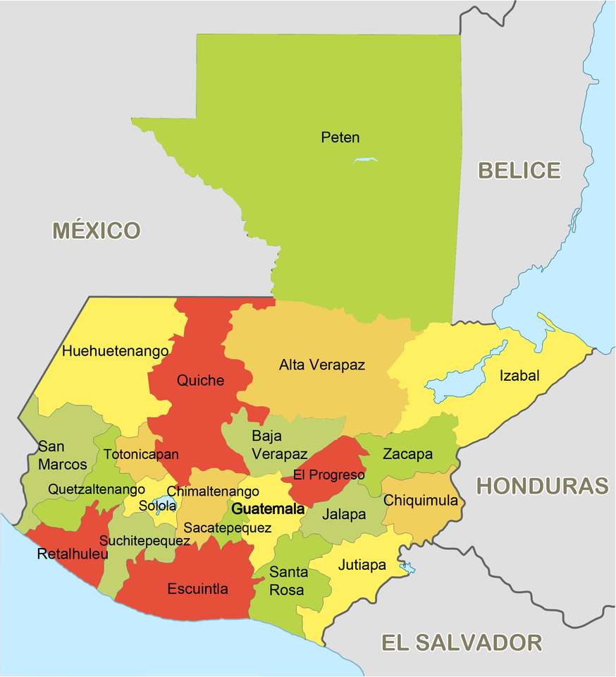 グアテマラの地図 オンラインパズル