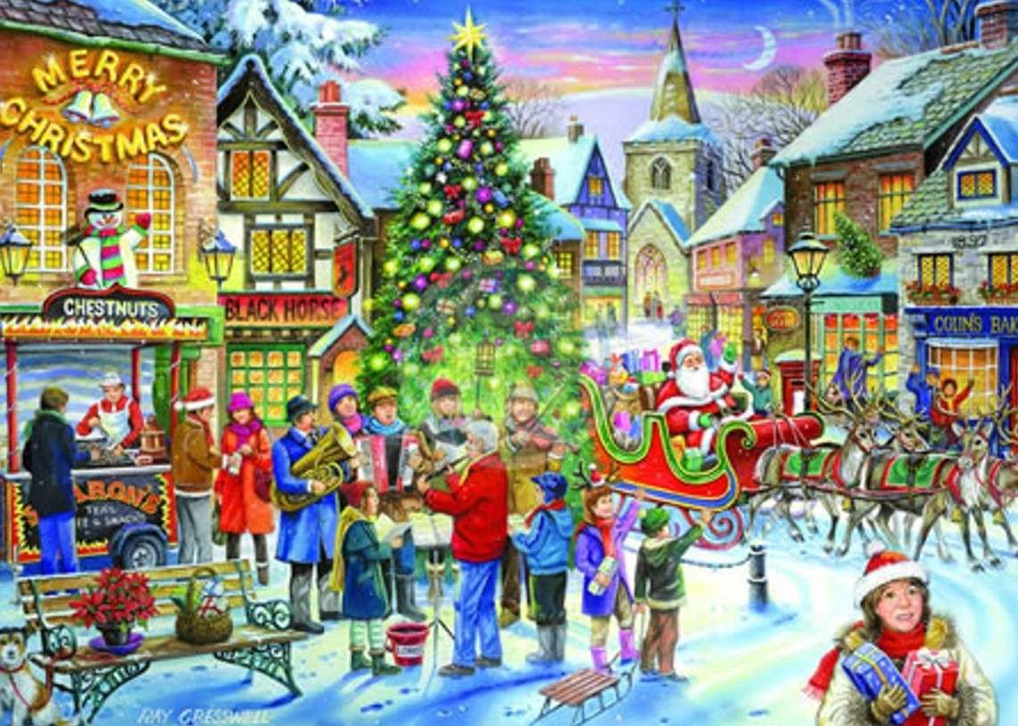 Winter view in the town jigsaw puzzle online