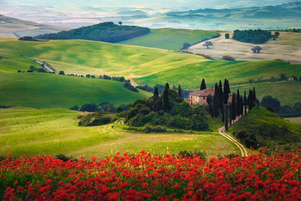 Toscana - colinas verdes rompecabezas en línea