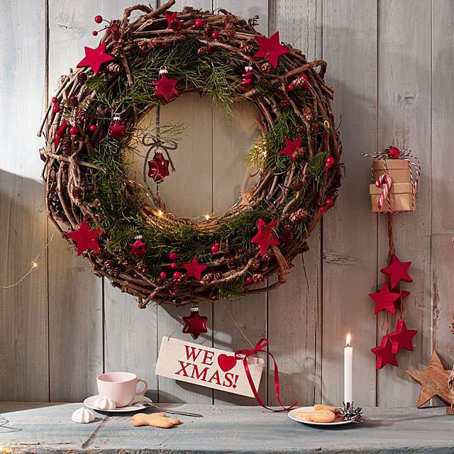 Vánoční dekorace na věnec skládačky online