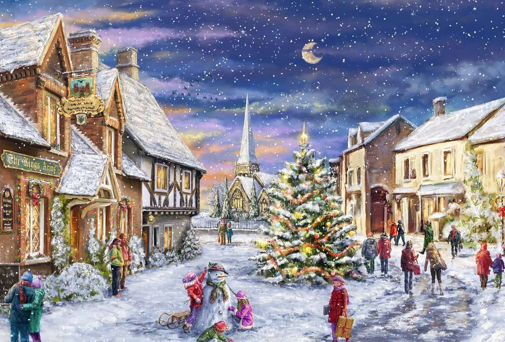 Malování Vánoc na venkově online puzzle