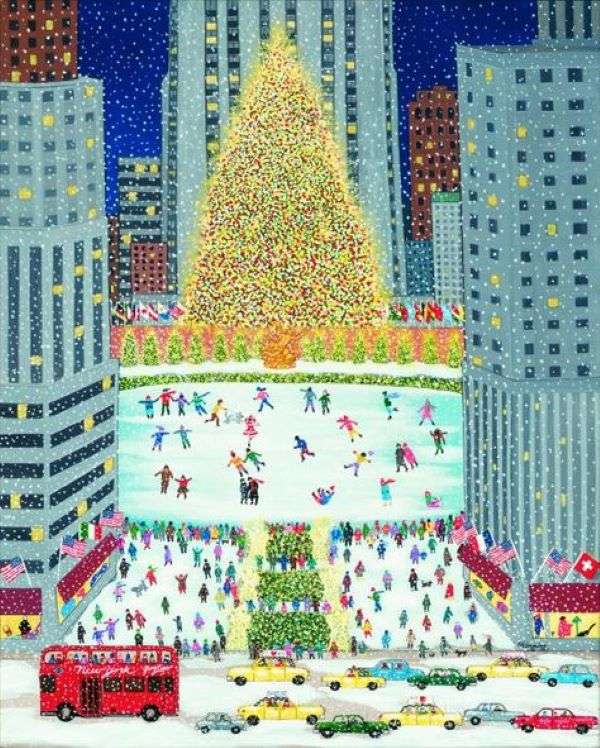 Kerst Manhattan schilderen legpuzzel online