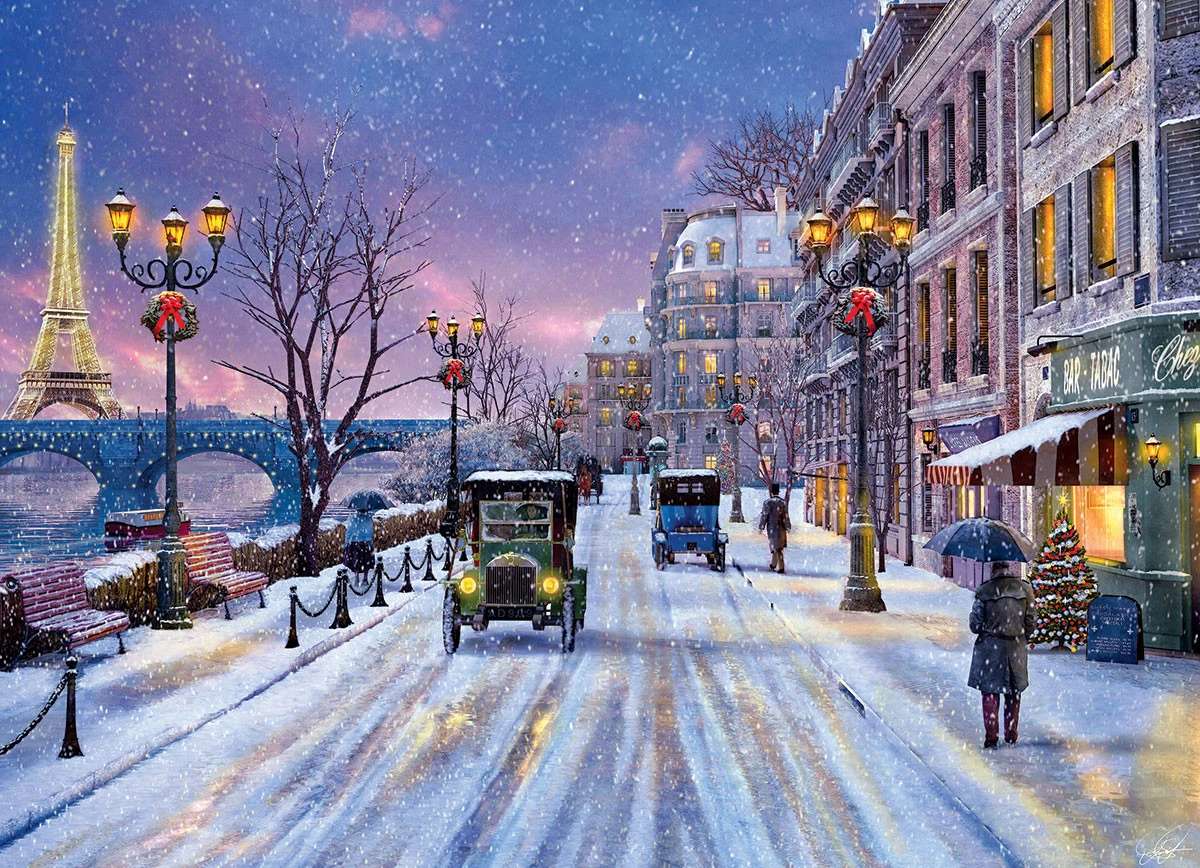 Karácsony festménye Párizsban kirakós online