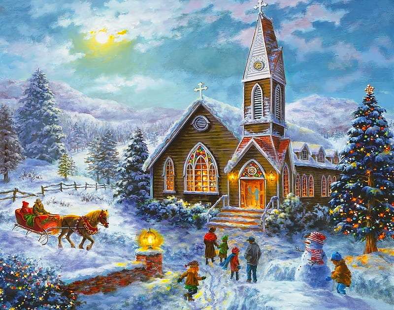 Kerst schilderen in het land legpuzzel online