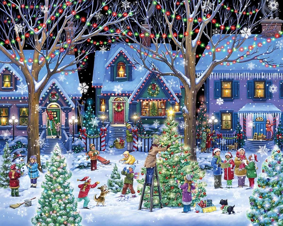 Painting Christmas in the city online puzzle