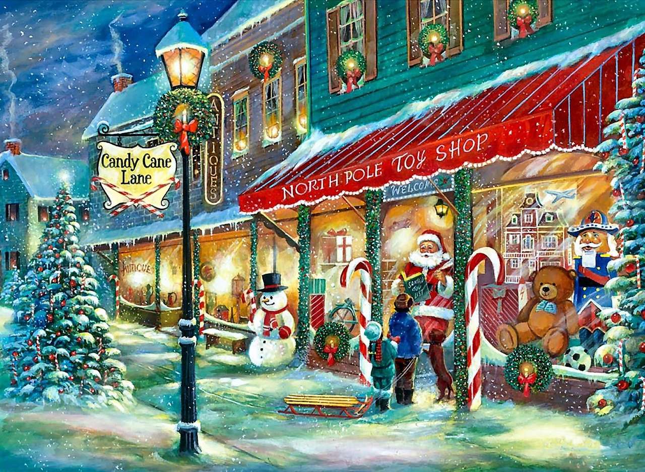 Kerstmis schilderen in de stad legpuzzel online