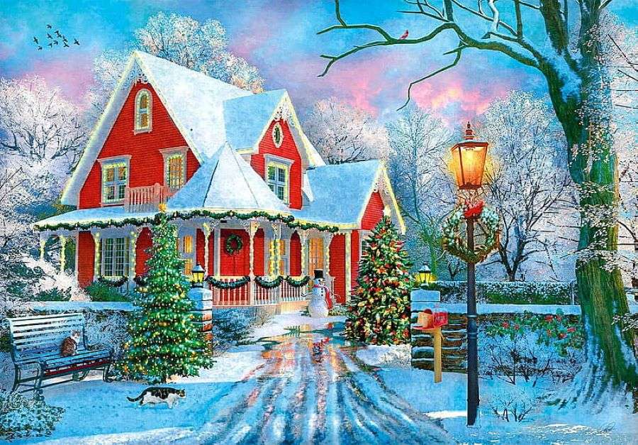 Рисуване на Коледа в провинцията онлайн пъзел