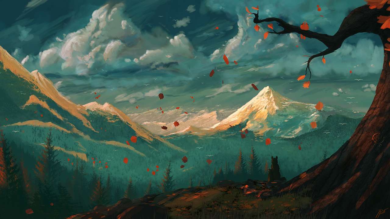 Herfst in de bergen legpuzzel online