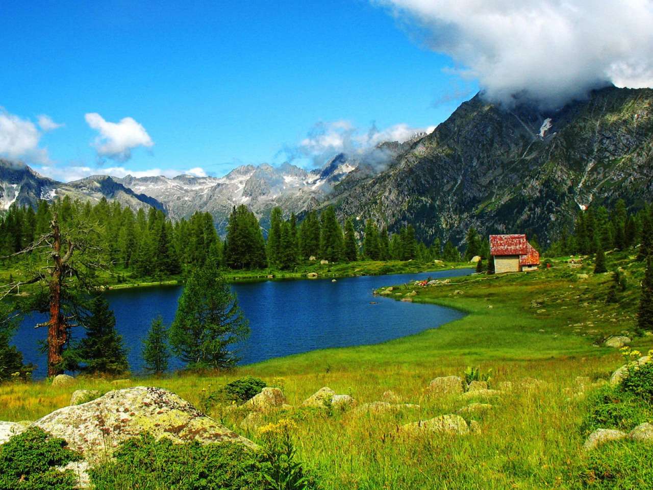 zeiță superbă a munților și a lacului jigsaw puzzle online