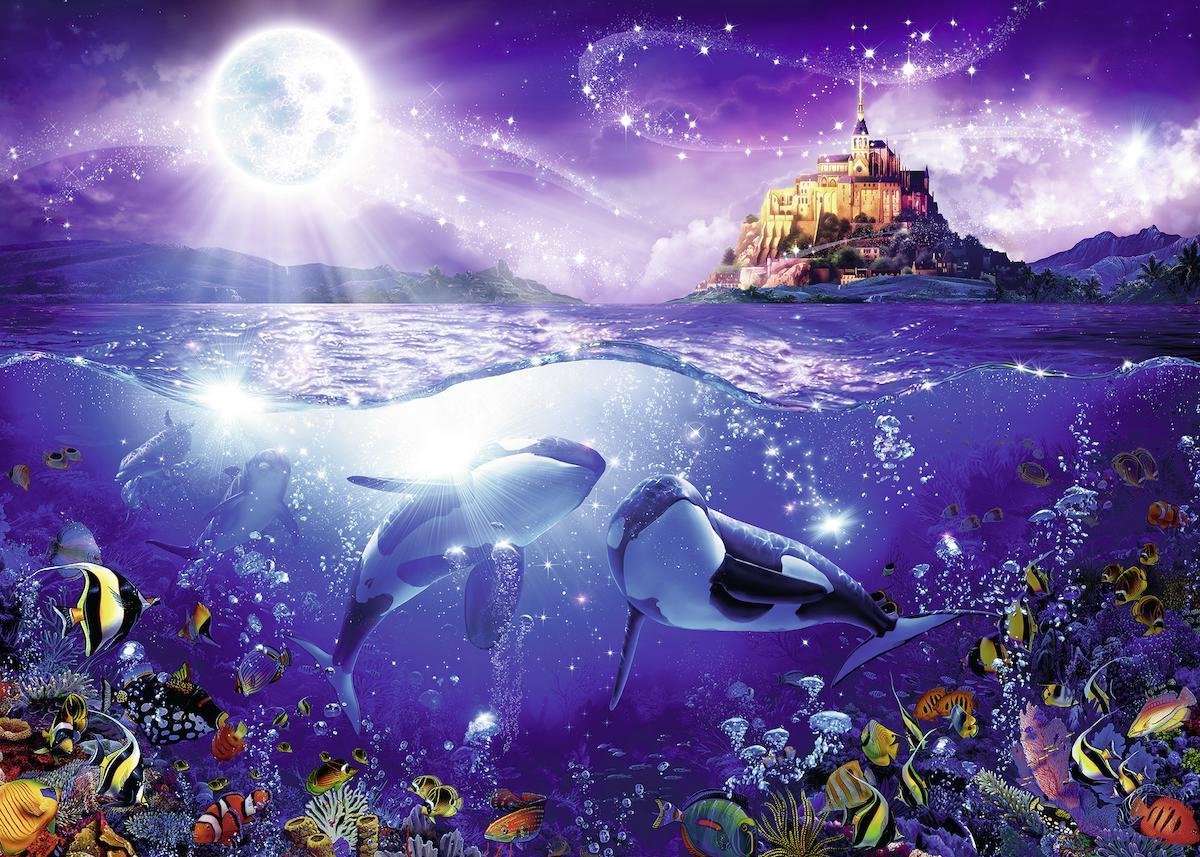 Oceaan met orka's online puzzel
