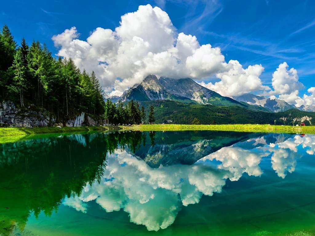 Чудовий краєвид - Хмари в озері :) пазл онлайн