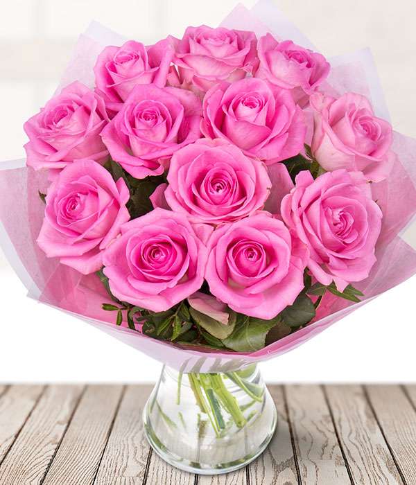 Μπουκέτο με ροζ τριαντάφυλλα παζλ online