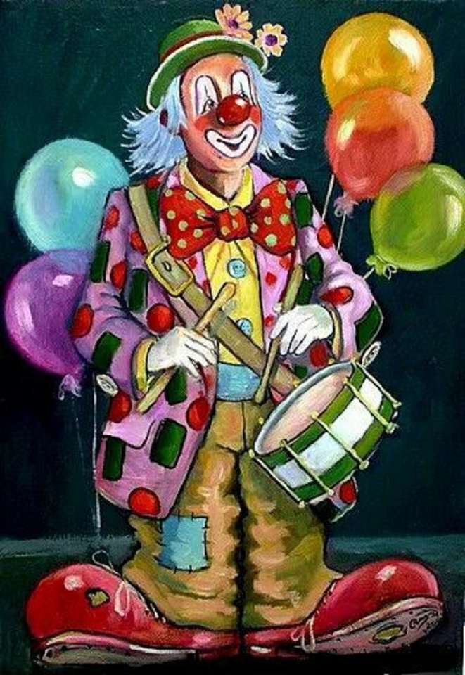een vrolijke en muzikale clown legpuzzel online