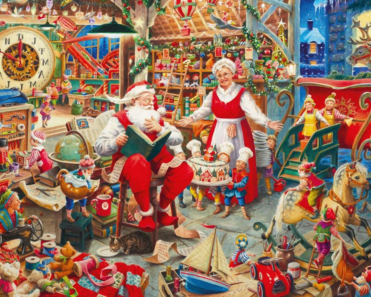 Brinquedos na casa do Papai Noel quebra-cabeças online
