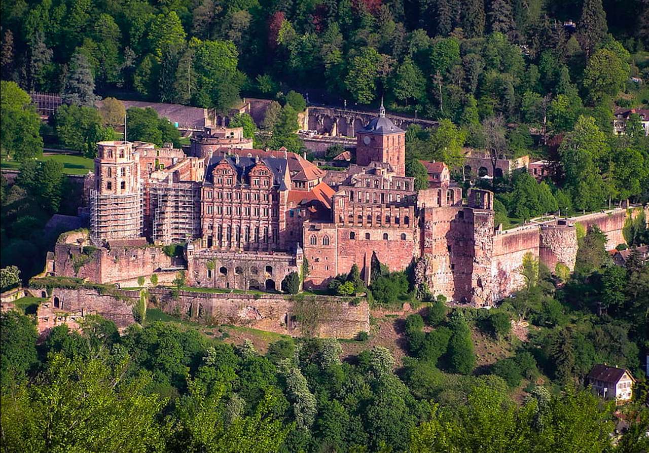 Германия - Могъщият замък Хайделберг онлайн пъзел