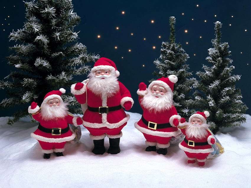 Santas groot en klein, charmant uitzicht :) online puzzel