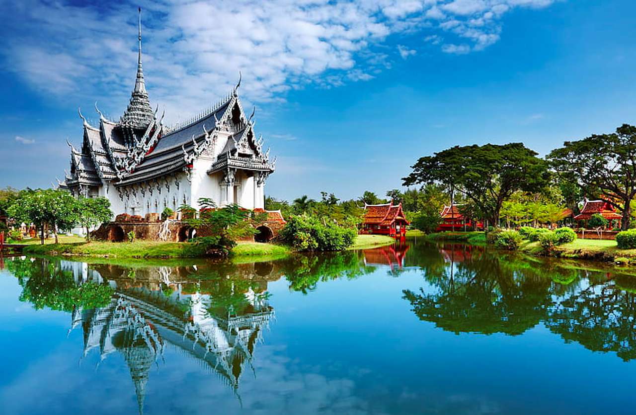 Thailand-"Vita templet" Buddhist-mirakel pussel på nätet