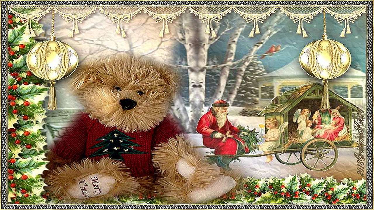 Kerst teddybeer online puzzel