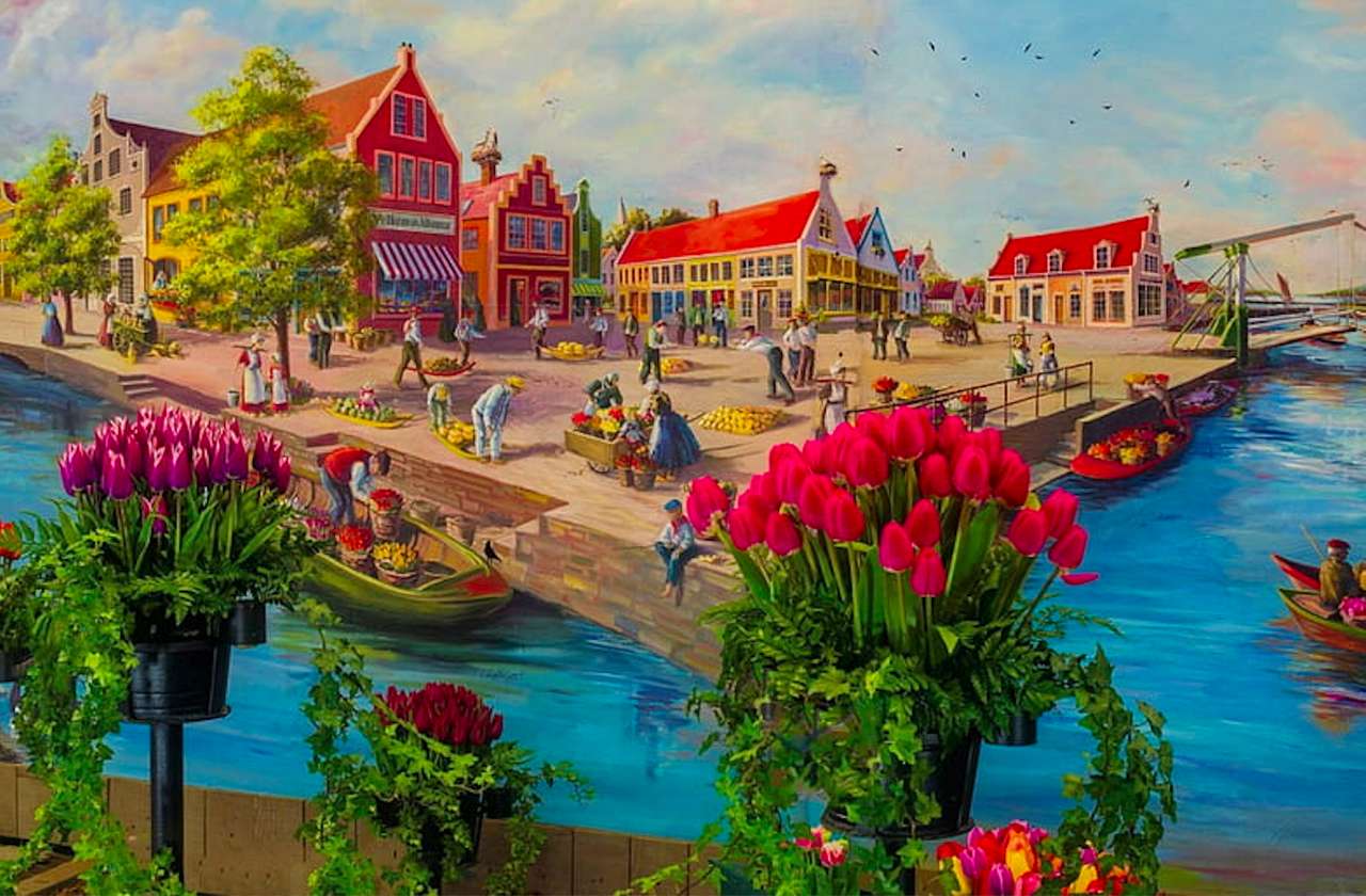Eine charmante niederländische Stadt Puzzlespiel online