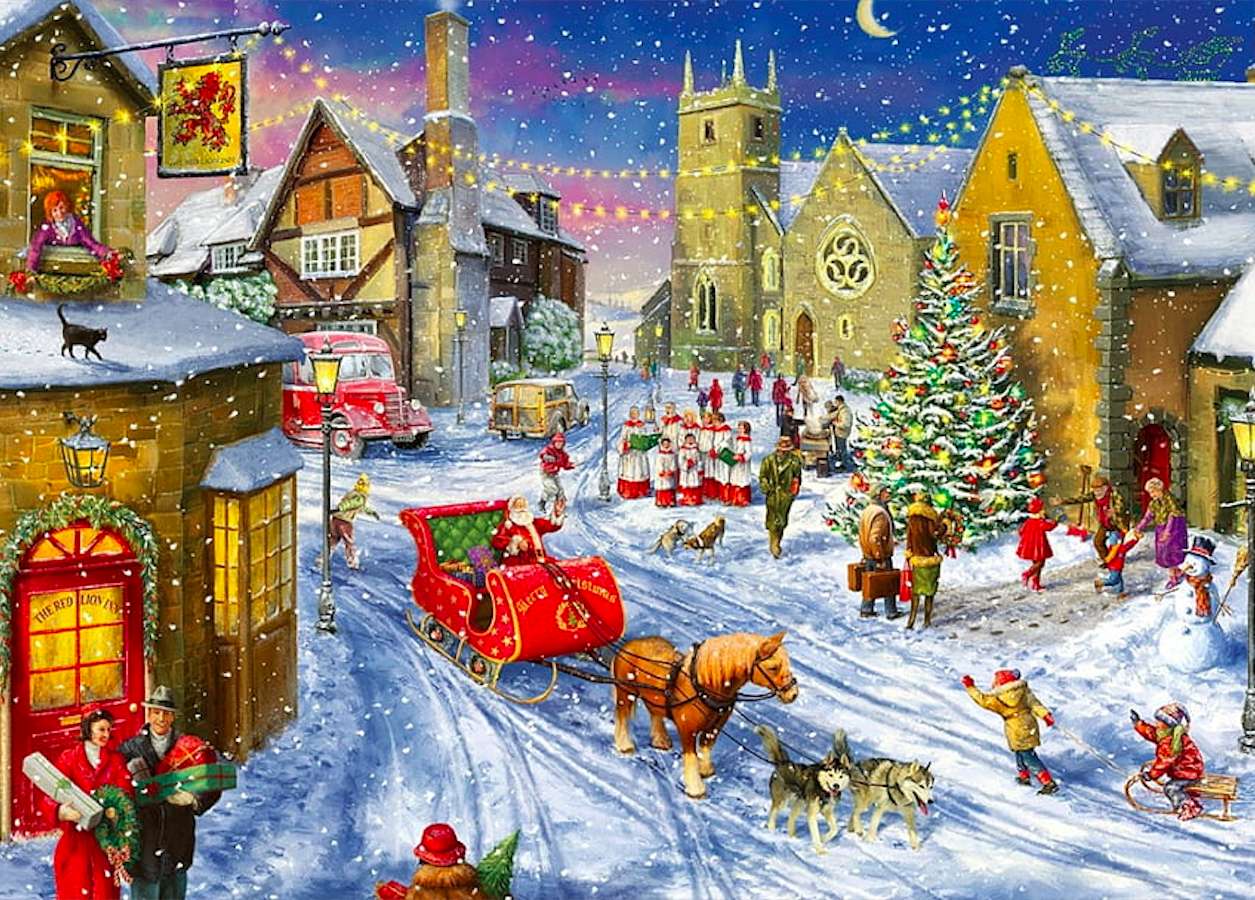 Febre alegre na cidade do próximo Natal puzzle online