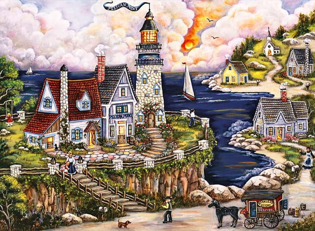 Pelican's Point, ein charmantes Leuchtturmwärterhaus, ein Wunder Online-Puzzle
