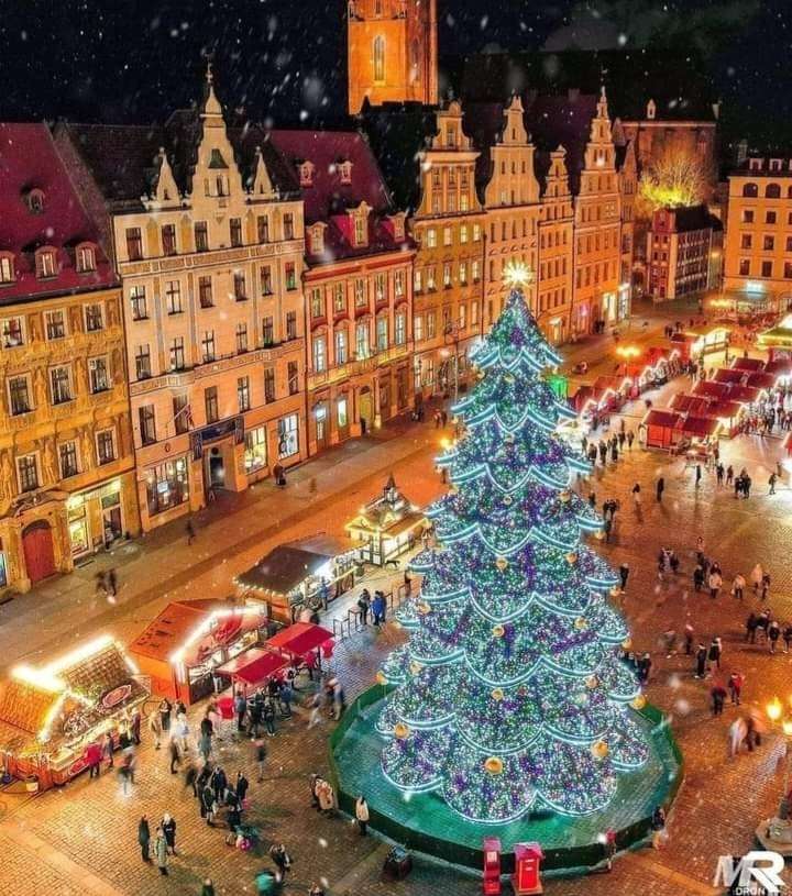 Рождество во Вроцлаве, Польша пазл онлайн