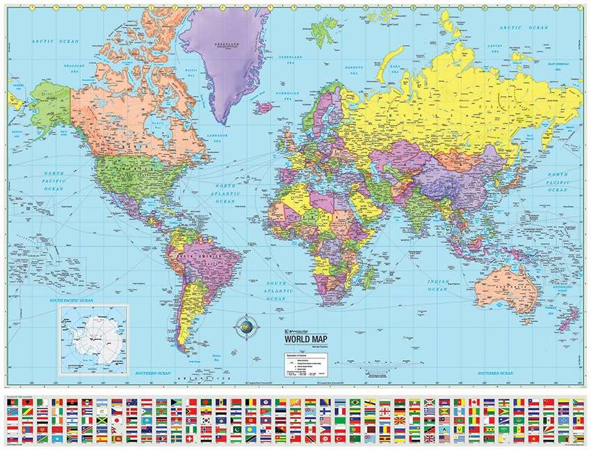 карта мира онлайн-пазл