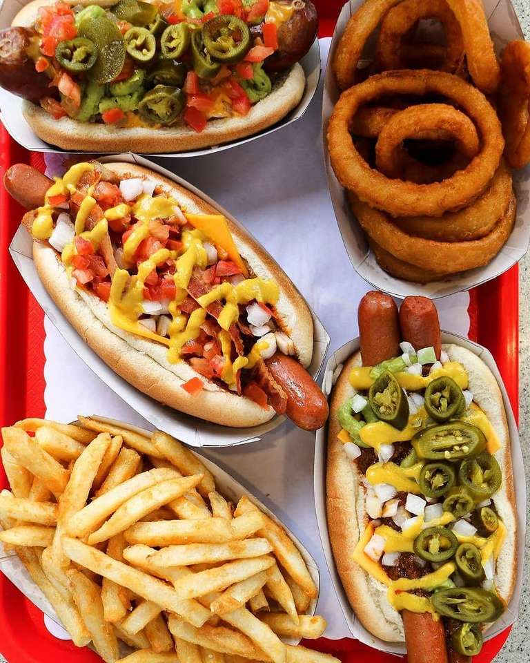 Gastronomische hotdogs online puzzel