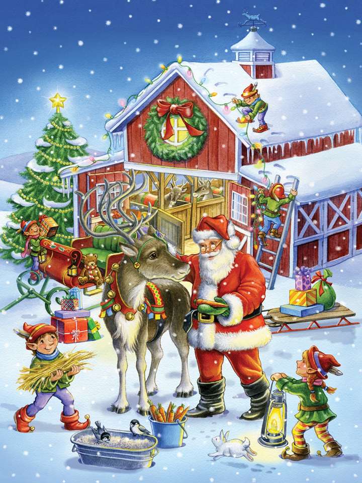 Moș Crăciun cu Rudolph puzzle online