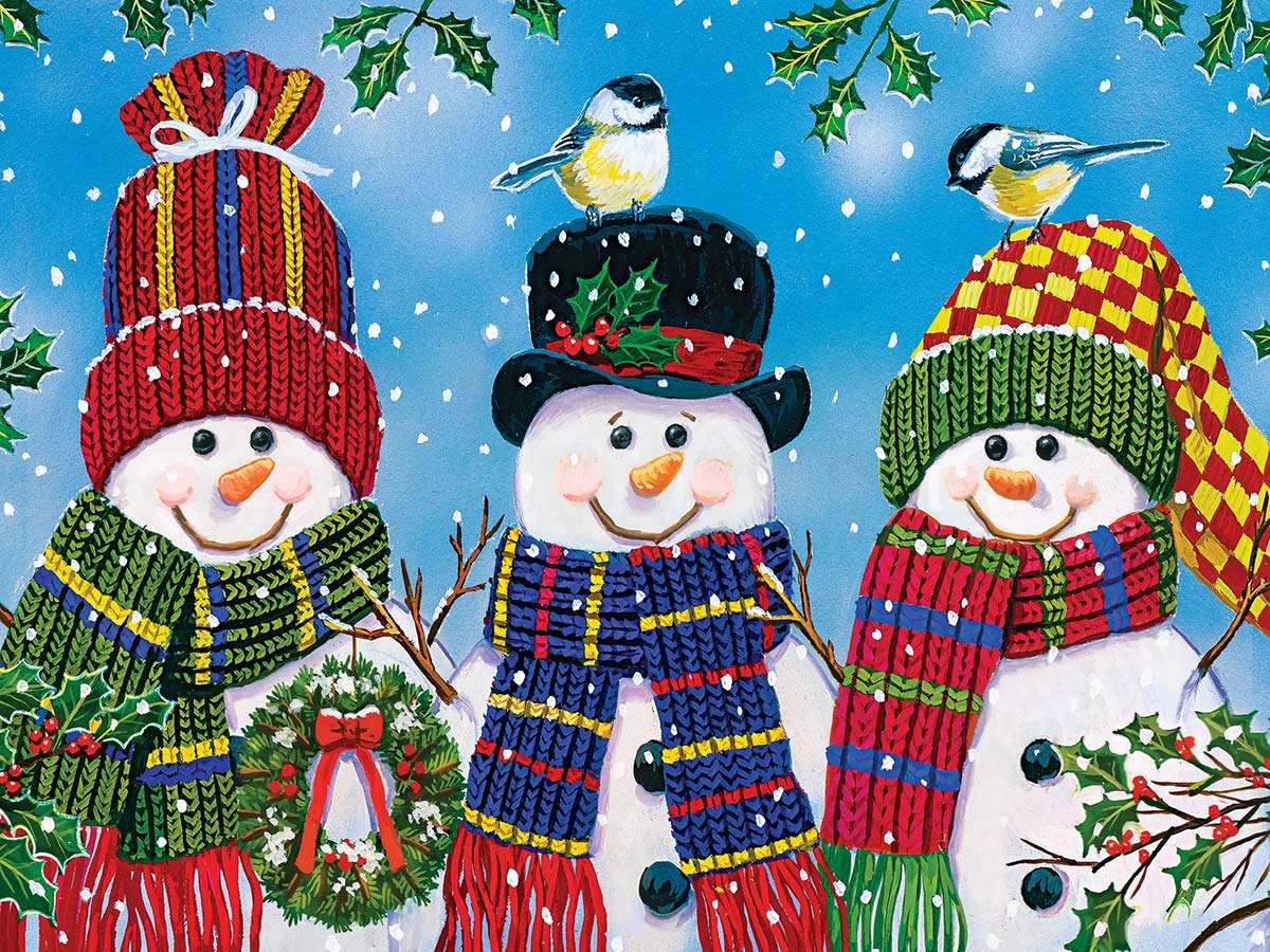 Bonecos de neve alegres puzzle online